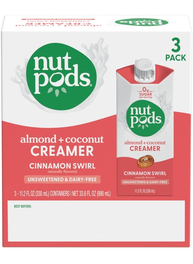 nutpods Cinnamon Swirl Coffee Creamer - Unsweetened Non Dairy Creamer Made from Almonds and Coconuts - Keto Creamer, Whole30, Gluten Free, Non-GMO, Vegan, Sugar Free, Kosher (3-Pack) - Image 3